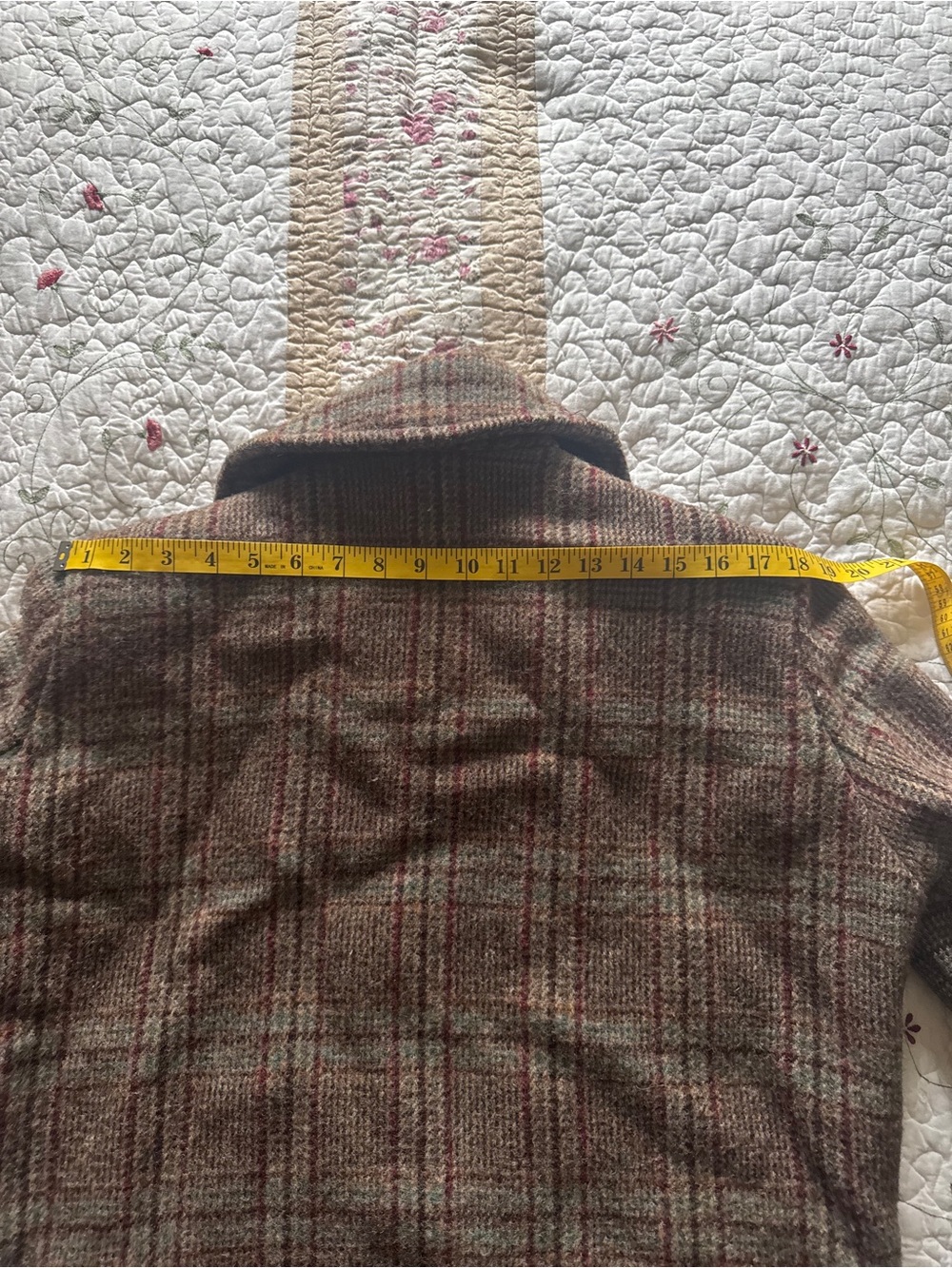 Ralph Lauren Olive Plaid Wool-Blend Pea Coat - Picture 6 of 7